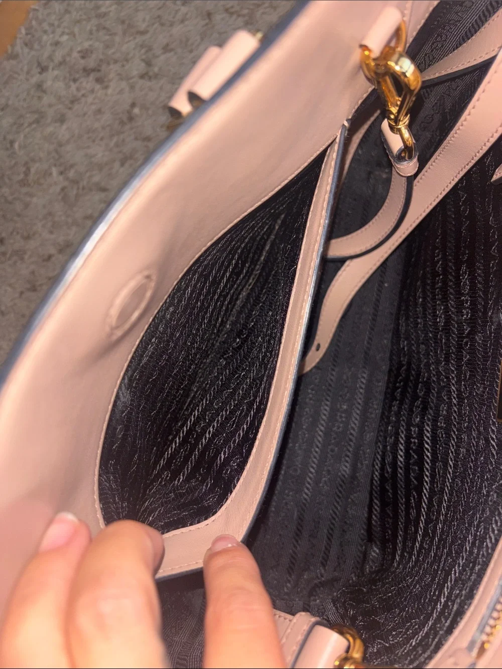 Prada Saffiano Leather Handbag in Cipria Gold Hardware (COMES WITH AUTH CARDS)